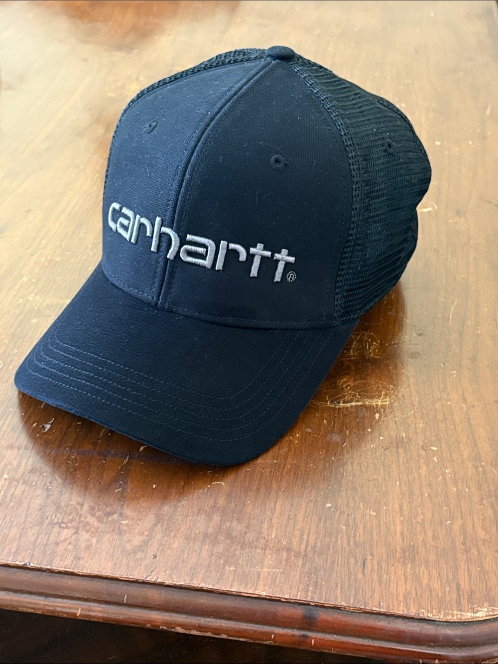 MENS Carhartt  BLACK Trucker Cap with White Logo